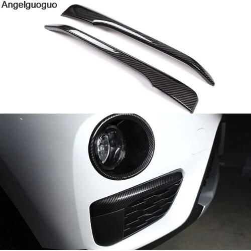 Carbon fiber style for 2016-2018 BMW X1 F48 car Front fog lamp foglights Cover shield frame Trim sticker
