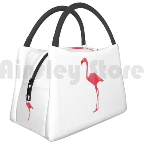 Cooler Lunch Bag Picnic Bag Origami Flamingo Flamingo Origami Pink One Leg Animal Tropical Zoo Flamingo Lover