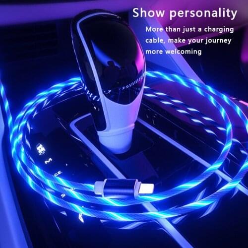 Illuminated type c usb cable for huawei p30 nova5 mate30 fast charge cable for samsung s9 s11 note10 micro usb line for oppo lg