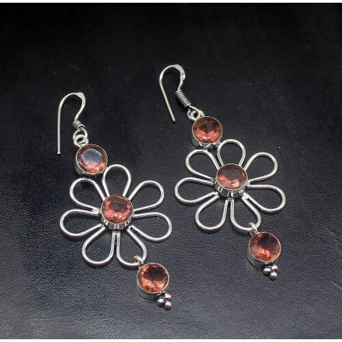 Gemstonefactory Big Promotion 925 Silver Trendy Shiny Amethyst Women Ladies Jewelry Gifts Dangle Drop Earrings 20212044