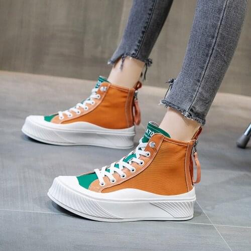 Womens Sports Shoes 2021 Summer New Womens Shoes High-top Lazy Casual Thick-soled Soft-soled Shoes Fashion Breathable Shoes