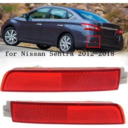 1 Pair Left & Right LED Rear Bumper Reflector Tail Brake Stop Running Light For Nissan Sentra 2012-2018 265655C000, 265605C000