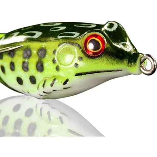1PC 5cm 10g Frog Lure Fishing Lures Treble Hooks Top water Ray Frog Artificial Minnow Crank Strong Artificial Soft Bait