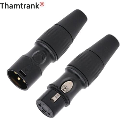 100pcs/lot 3 Pin XLR Plug Jack Male/Female 3 Pole XLR Socket Microphone MIC Cable Wire Connector Black Color Wholesales