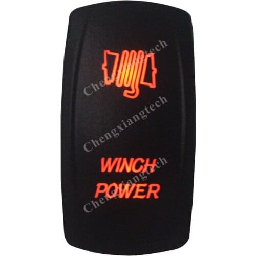 DC12V 24V WINCH POWER Rocker Switch AMBER Led lamp 5 Pin ON/OFF SPST Marine Grade Waterproof