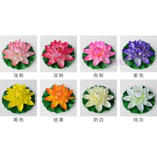 17Cm Lotus Lilies Simulation Waterscape Sleeping Beauty Mini Mall Outdoor Decorative Artificial Flowers Floating In Water