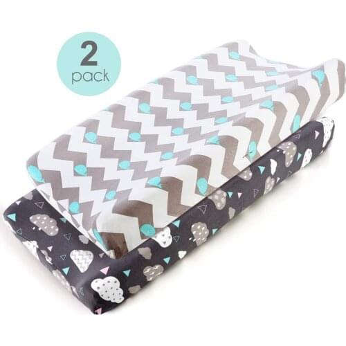 2pcs Baby Changing Pad Cover Stretchy Changing Table Sheet for Baby Boys Girls Diaper Nappies Changing Mats Travel Pad