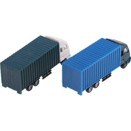 2Pcs 1:100 Scale Truck Vehicle Freight Car Model DIY Layout Building Scenery