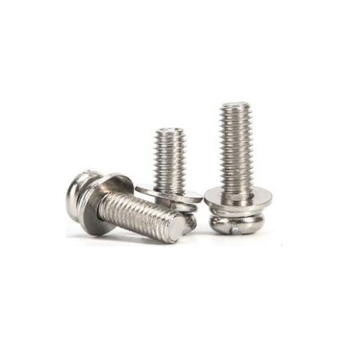 30pcs M3 stainless steel Phil-Slot screw Round head nickel plated three combination screws furniture bolts 5mm-16mm length
