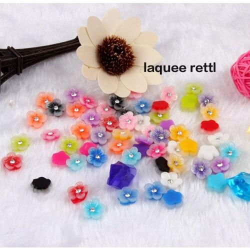 NEW 60Pcs Nail Art Decorations 3D Nail Flowers For Nail Art Decorations Tips Acrylic Flower Crystal Rhinestones Decorationed