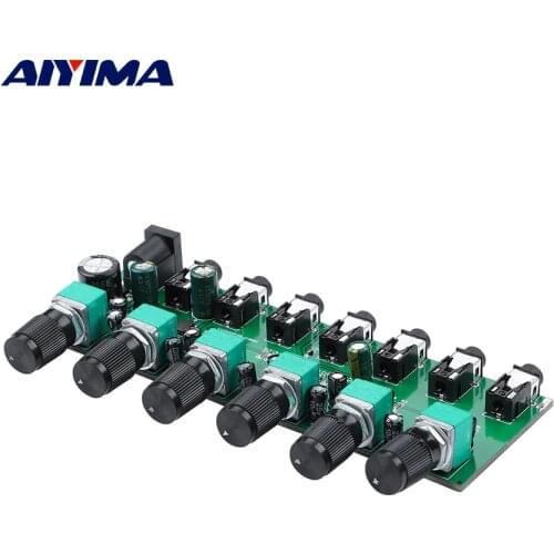 AIYIMA 6 Ways Stereo Mixer Audio Distributor Mixing Board With Independent Volume Control DC5-24V 1PC 6 Inputs 1 Output