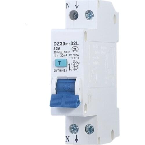 18mm RCBO ELCB DPN 32A 30mA 1P+N Residual current Circuit breaker with over current and Leakage protection