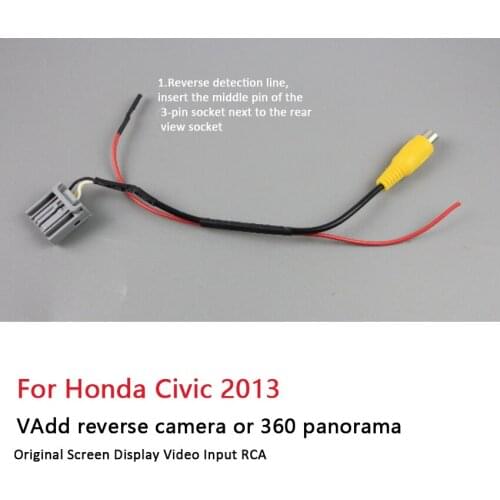 Car Rear View Reverse Parking Camera RCA Adapter Wire For Honda CR-V CRV 2012-2013 Original Switch RCA Connector RCA Cable