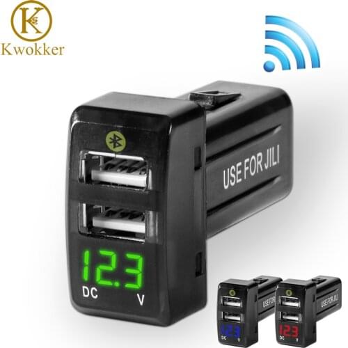 NEW DC 12-24V Dual USB Car Charger for JILI GS/GL Car Mobile Bluetooth Park Positioning Car Charger for IOS/Android 2 USB Port
