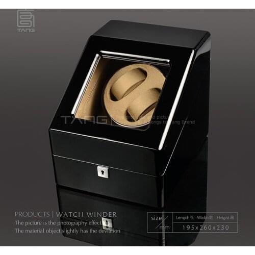 TANG Wood Watch Winder Fashion Black Piano Finish Automantic Self Watch Winders Watch Storage Box Watch Display Cases B0100-0148