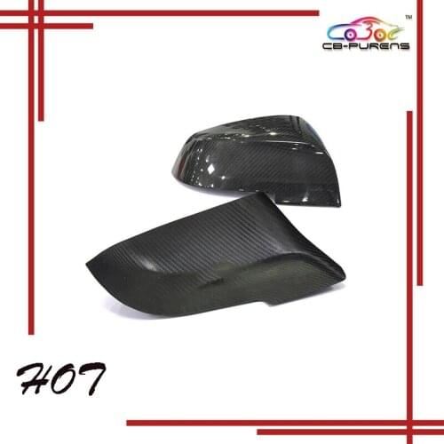 Add On/Replacement Style Gloss Black Carbon Fiber Rear View Mirror Cover For-BMW 5-7 Series F10 F12 F13 F06 F01 F02 2014-ON