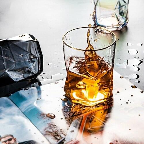 Nordic Whisky Geometric Cup Household Shot Glass Cup Colorful Juice Wine Cup Transparent Mug Whiskey Beer Glass Water Goblets