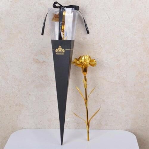Gold Foil Carnation Mothers Day Valentines Day Gift Present Best Choice for Moms Gifts Birthday Wedding Home Decor #007
