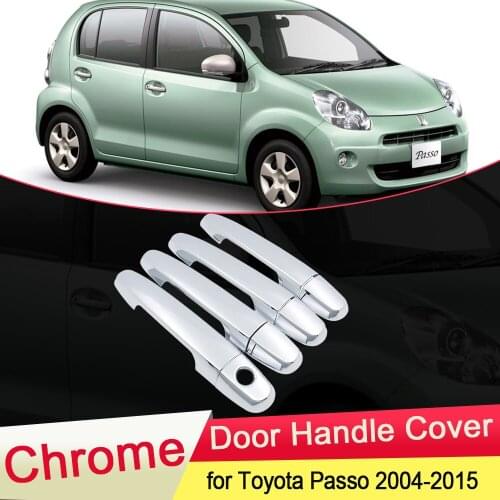 For Toyota Passo M300 M600 2004~2015 Chrome Door Handle for Perodua MyVi Subaru Justy Cover Trim Car Catch Styling Accessories
