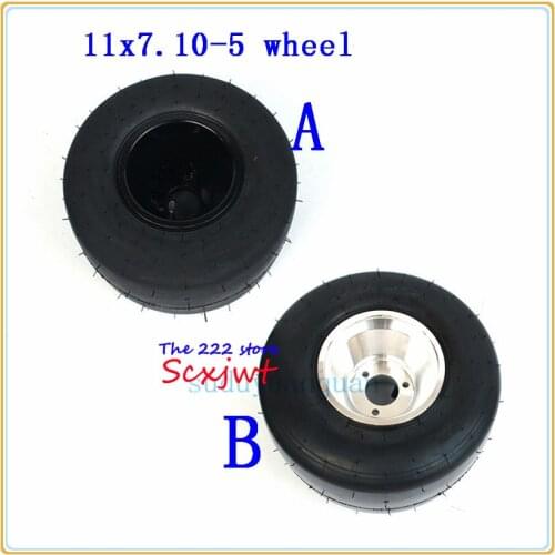 11x7.10-5 Tire wheels for 168 Go Kart 5 inch aluminum wheel hub and Vacuum Tyre Rear wheels Fits for Drift ATV Quad