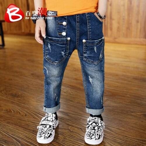 2017 Spring Winter Kids Jeans Thick Pants Boys Jeans Warm Children Jeans for Boys Casual Denim Pants 3-14Y Toddler High Quality