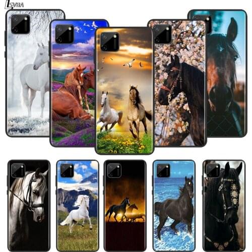 Beautiful Hors Art For OPPO Realme Narzo 20 C2/3/11/12/15/17 X2 X3 X7 XT X50 Q2i V3 V5 V15 Pro Black Silicone Soft Phone Case
