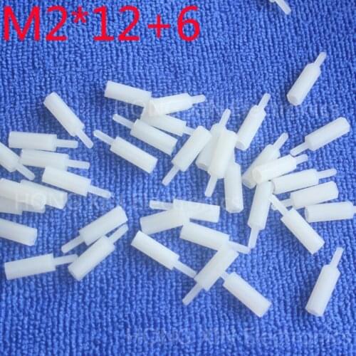 M2*12+6 1pcs White nylon Standoff Spacer Standard M2 Male-Female 12mm Standoff Kit Repair parts High Quality