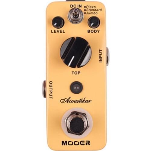 MOOER Acoustikar Acoustic Guitar Simulator Effect Pedal True Bypass with 3 Modes Piezo Standard Jumbo Guitar Sound Accessories