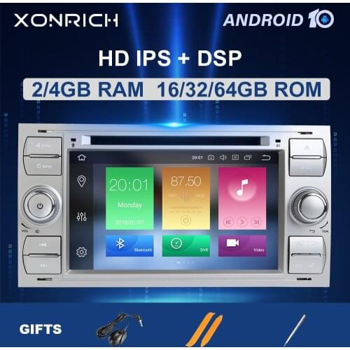 2 din Android 10Car DVD Multimedia Player For Ford Focus 2 mk2 Transit Connect S-MAX C-MAX Kuga Mondeo 4Car Radio Navigation IPS
