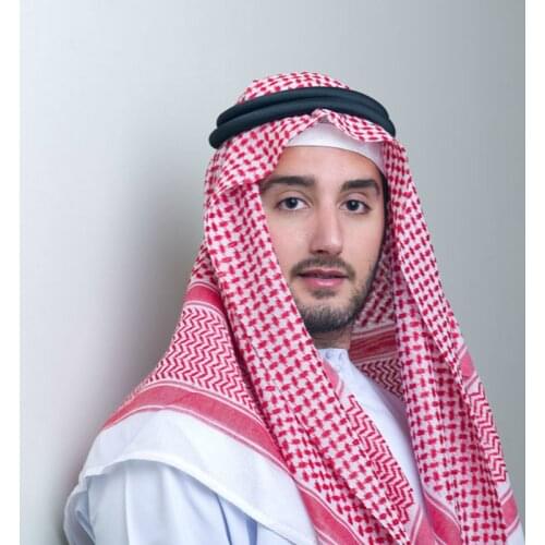 Islamic Clothing Man Prayer hats Dubai Traditional Costumes Muslim Accessories Turban Praying Hat Plaid Head Scarf 135*135cm