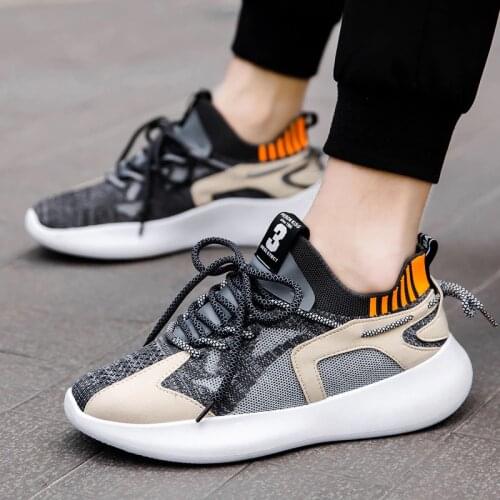 2021 summer new breathable mens shoes fashion shoes Korean running shoes mesh casual shoes flying woven mens sports shoes
