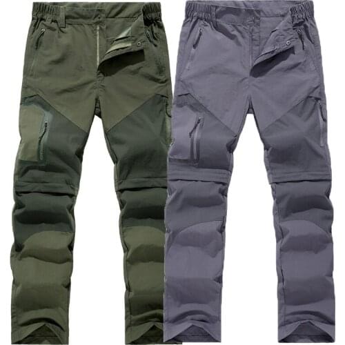 Cinbatu Mens Outdoor Summer Quick Dry Hiking Removable Pants Mountain Sports Camping Fishing Climbing Trekking Male Trousers