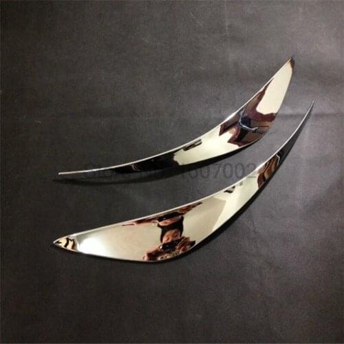 For Nissan Rogue X-Trail 2014 2015 ABS Chrome Front Headlight Head Light Lamp Cover Below Eyelid Eyebrow Trim Car Styling