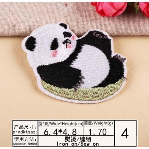 50pcs/lot Panda Animal Embroidery Patches Letters Clothing Decoration Accessories Diy Iron Heat Transfer Applique Clothes