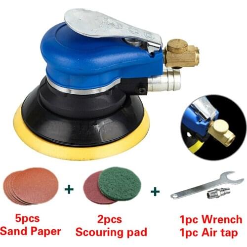 5" Non-vacuum Matte Surface Circular Pneumatic Sandpaper Random Orbital Air Sander Polished Grinding Machine Palm Sander Tools