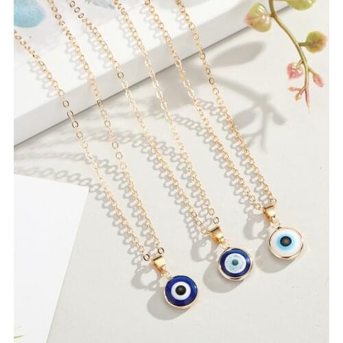 Noter Fashion Women Necklace Turkey Evil Eye Pendant Necklace For Female Girl Luxury Chain Link Necklace Friendship Necklace