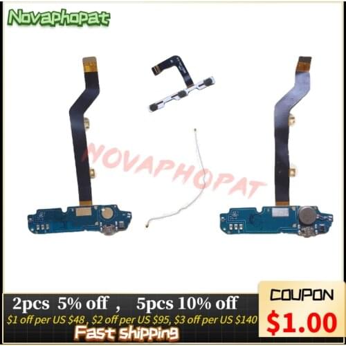 Novaphopat For ZTE BLADE X3 A452 USB Dock Charger Charging Port Board Power on off Volume wifi antenna Flex Cable Vibrator