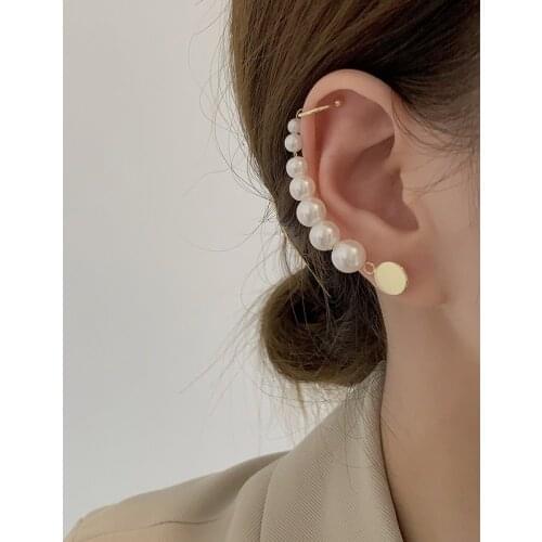 2020 New Trendy Womens Earrings Magic Breath Pearl Around The Ear Clip Drop For Women Brides Wedding Jewelry Party Wholesale