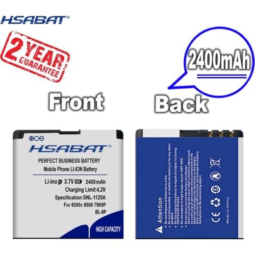 New Arrival [ HSABAT ] 2400mAh BL-6P Replacement Battery for Nokia 6500C 6500 classic 7900 Prism 7900P