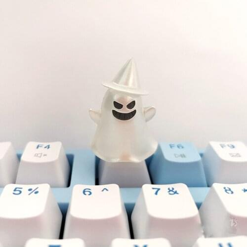 Personality cute keycap cartoon luminous transparent little devil death pumpkin diy mechanical keyboard decoration stereo PBT