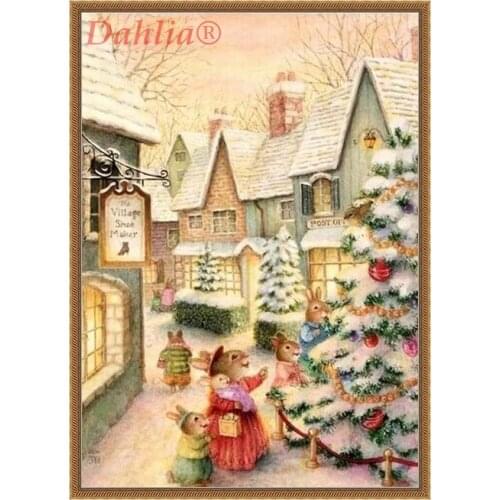 Celebrate Christmas Arts Needlework Crafts Full Embroidery DIY Counted Cross Stitch Kits 14CT Unprinted Home Decor Handmade