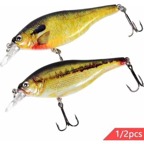 2/1pcs Sinking Crankbait Fishing Lures 95mm 12.5g Fishing Tackle Accessories Wobbler 5 Colors Professional 3D Eyes Sharp Hooks