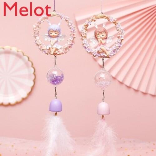 European-Style Simple Pink Decorative Wind Chimes Girl Heart Wind Chimes Garland Pendant Hanging Decoration Birthday Gift