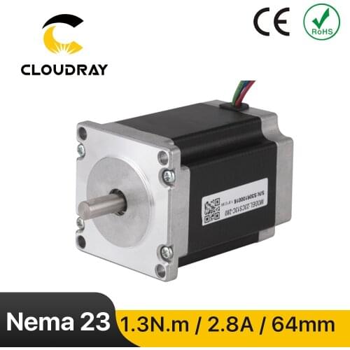 Nema 23 Stepper Motor 64mm 2 Phase 1.3N.m 2.8A Stepper Motor 4-lead Cable for 3D printer CNC Engraving Milling Machine