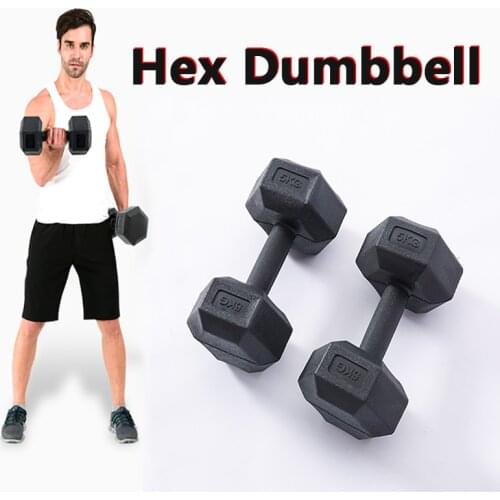 Hex Dumbbell Weights Hexagonal Rubber Chromed Fixed Non-slip Fitness Equipment Home Gym Arm Muscle Biceps Triceps Workout Tools
