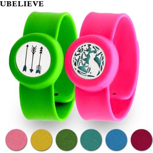 Silicone Rubber Wristband Flexible Wrist Band Bracelet Stainless Steel Aromatherapy Diffuser Anti-Mosquito Silicone Wristband