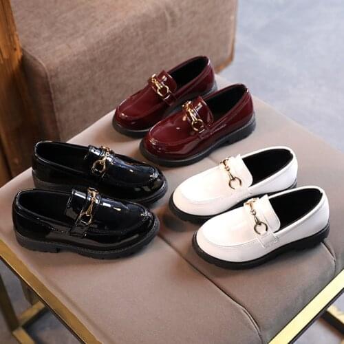 2021 Spring Kids Shoes Children Princess Slides Baby Girls Black Brand Slippers Slip On Dress Shoes Fashion Flats Soft Moccasin