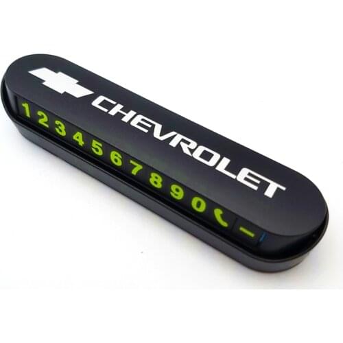 Luminous Car Temporary Parking Card Sticker Phone Number Card Plate for Chevrolet Colorado Cruze Spark Captiva Malibu Trax Aveo