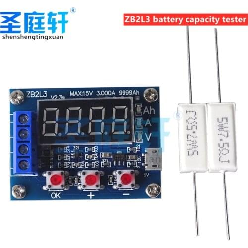 ZB2L3 Battery Tester 18650 LED Digital Display Lithium Battery Source Lead Acid Capacity Discharge Meter