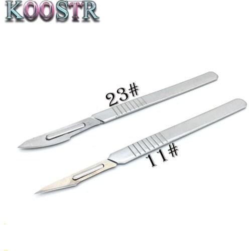 10Pcs 23# 11# Carbon Steel Scalpel Surgical Blades For PCB Circuit Board and 1Pcs Stainless Steel Handle